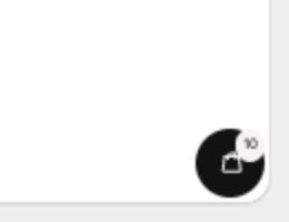 Sticky cart button with a bag icon and the item count 10