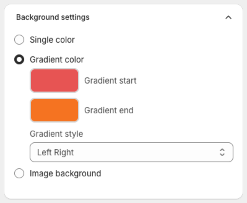 Background settings