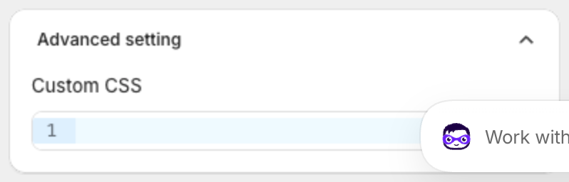 Advanced setting with Custom CSS