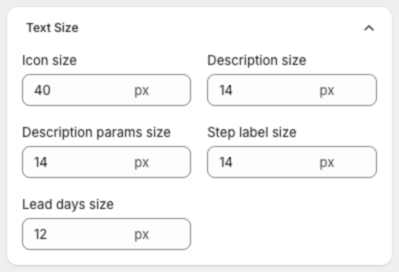 Text Size card