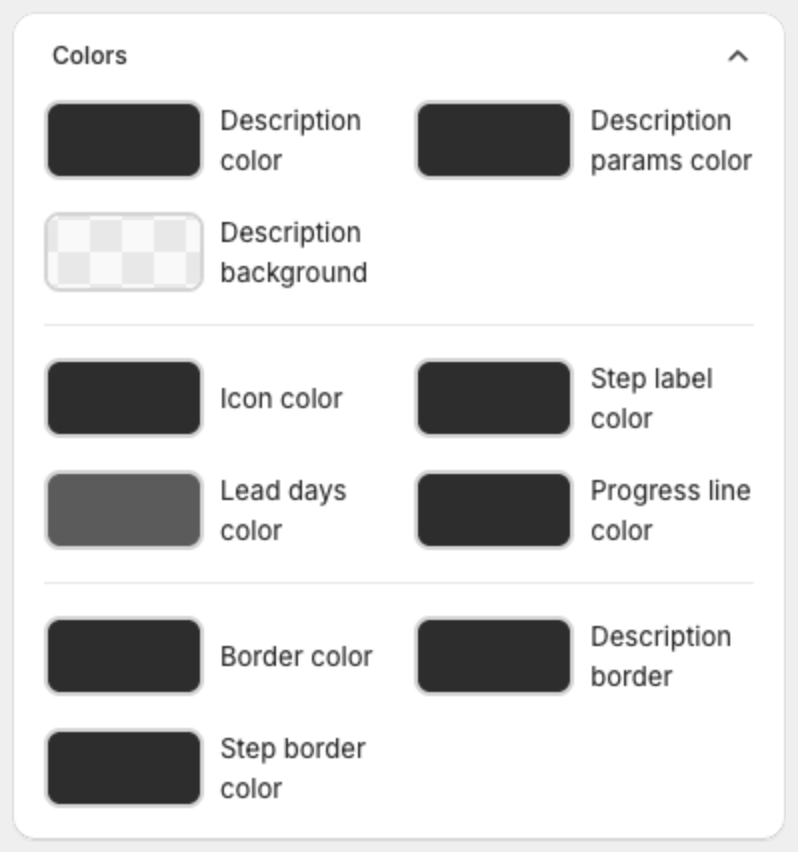 Colors card