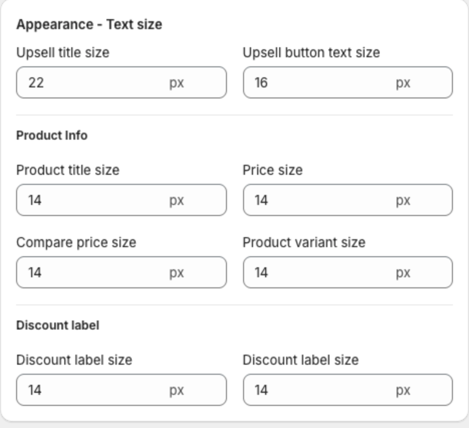 Appearance - Text size