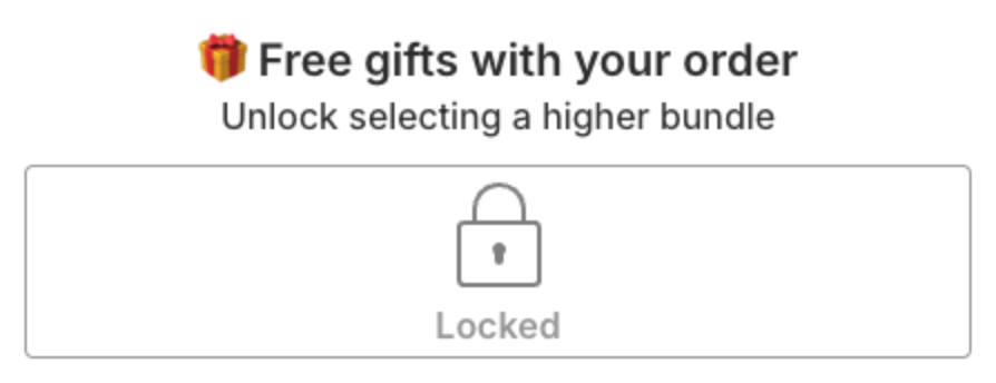 Free gifts with your order section with a locked gift